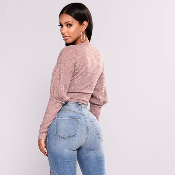 Mauve Wrap Top - Fashion Nova - Picture 3 of 3